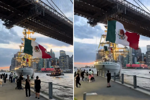 New York, nave scuola della Marina messicana urta il ponte di Brooklyn: 2 morti
