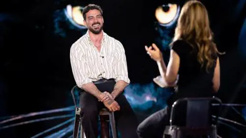 Un momento dell'intervista a Belve a Michele Morrone in onda questa sera 20 maggio, in prima serata su Rai 2