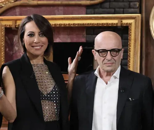 La presentatrice Nunzia De Girolamo insieme al direttore de IlGiornale Alessandro Sallusti 