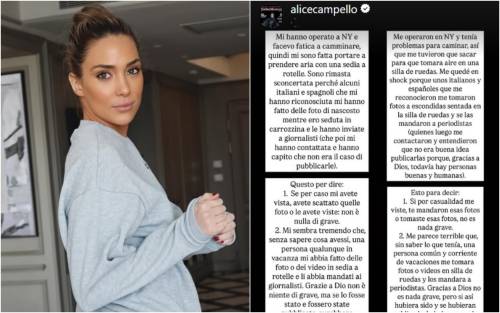 Operazione segreta per Alice Campello: il duro sfogo dopo le foto rubate in sedia a rotelle Operazione segreta per Alice Campello: il duro sfogo dopo le foto rubate in sedia a rotelle