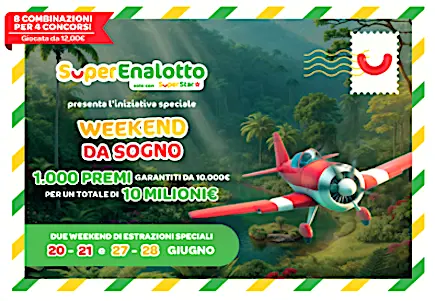 SuperEnalotto, parte l'iniziativa speciale "Weekend da Sogno"