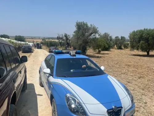 II luogo dell'arresto dei rapinatori a Grottaglie