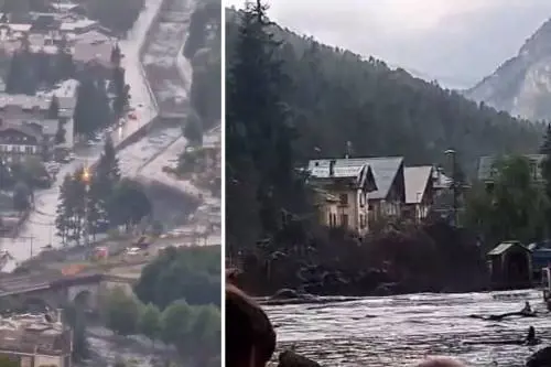 Maltempo in Piemonte, esonda il Frejus a Bardonecchia: un morto. Il sindaco: "State a casa"