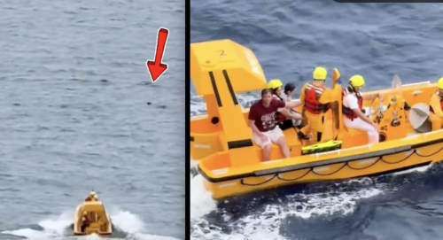 Bambina cade dalla nave da crociera, il papà la salva tenendola a galla per 20 minuti