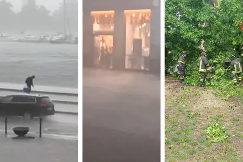 Bomba d'acqua su Milano: un morto. Treno colpito da un fulmine. Allagamenti a Novara e Firenze