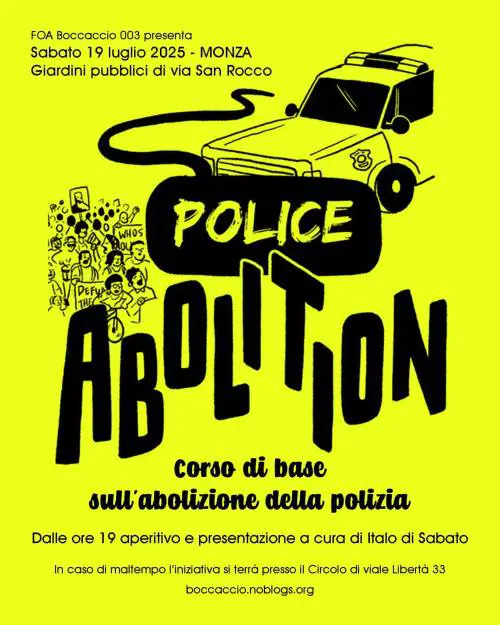 Il corso "per abolire la polizia"? Se piove si fa nel circolo Pd 