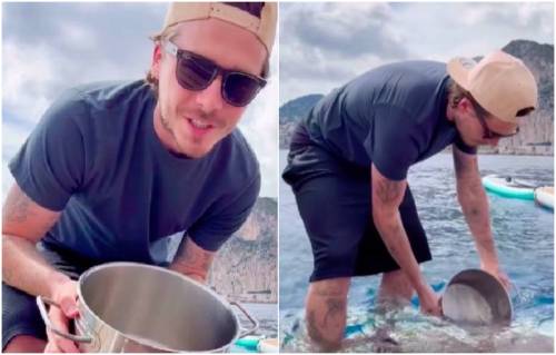 Brooklyn Beckham cucina la pasta con acqua di mare