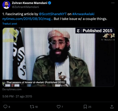 I tweet pro Al Qaeda di Mamdani