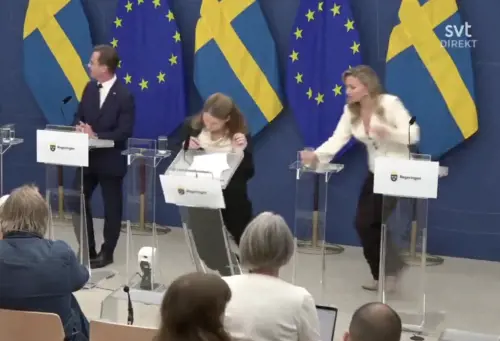 Il malore, poi il collasso: così la ministra svedese è svenuta in conferenza stampa