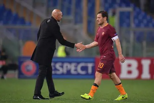 Totti e Spalletti sul campo nel 2017