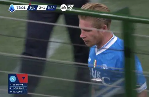 Conte si infuria con De Bruyne: cosa è successo in Milan-Napoli