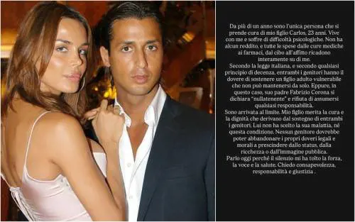 Nina Moric, lo sfogo sui social: "Carlos è malato, Corona non mi aiuta"