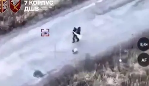 Drone russo uccide due civili con la bandiera bianca e il loro cane