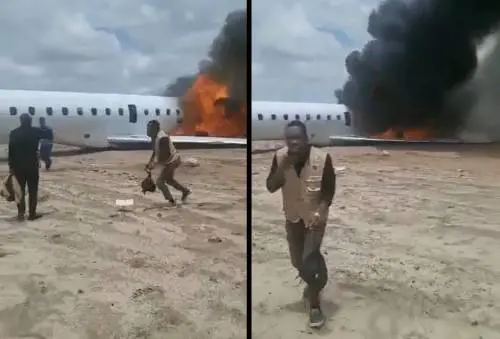 Aereo con a bordo un ministro finisce fuori pista e prende fuoco: il terrore dei passeggeri 