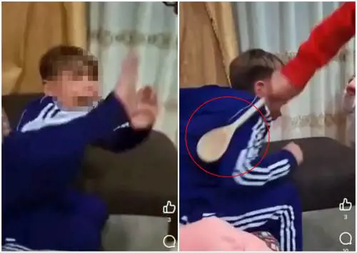 Picchia il figlio con un cucchiaio di legno, il video è virale: padre adottivo indagato per maltrattamenti 