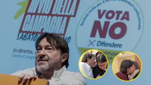 Ranucci presta il volto per il No e bacia Conte e Schlein.  Poi "l'editto venezuelano" contro Cerno