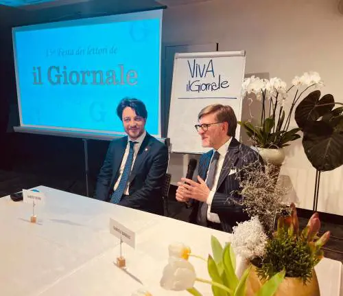 Il presidente della Regione Veneto Alberto Stefani alla festa del Giornale