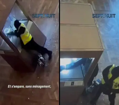Furto al Louvre, un video inedito mostra l'assalto dei ladri alle vetrine della Galleria di Apollo
