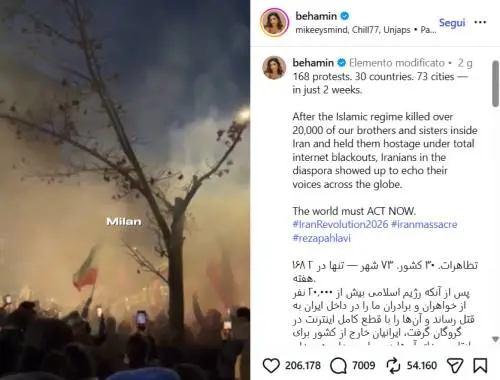 "Il mondo deve agire ora". L'appello della modella Behamin Barootkoob per l'Iran