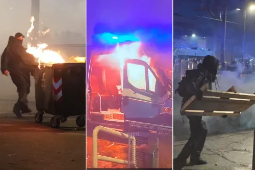 Askatasuna, scene di guerriglia: bombe carta, razzi e bottiglie contro gli agenti, quattro arresti. Assalto ai blindati: uno in fiamme. Almeno 70 feriti