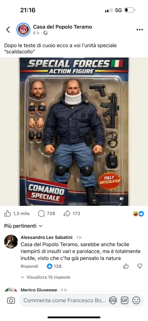 "Unità speciale...": lo fregio degli antagonisti contro gli agenti di Torino