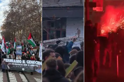 Petardi e slogan per Hannoun, poi bombe carta sulla polizia: antagonisti allo scontro a Milano