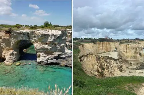 Maltempo, crolla l'Arco degli innamorati, uno dei simboli del Salento