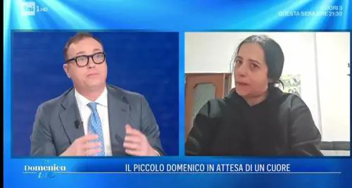 “Chiedo aiuto al Papa”. L’appello disperato della mamma del bimbo col cuore “bruciato” a Domenica In 