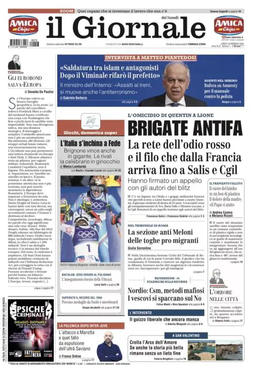 Le brigate antifa a Lione, l’intervista al ministro Piantedosi, ancora medaglie dalle Olimpiadi