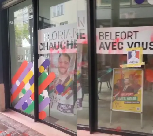  La sede di LfI a Belfort vandalizzata (foto Instagram)