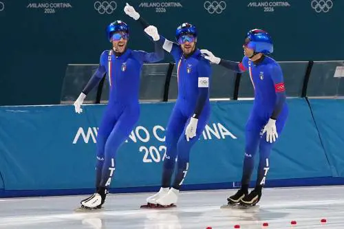 Olimpiadi, impresa super degli azzurri: è oro nell'inseguimento a squadre di pattinaggio