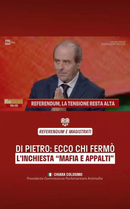 Di Pietro smaschera le toghe: "A fermarci furono i magistrati, non la politica"