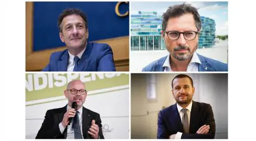 Da sinistra in senso orario Alberto Gusmeroli, Francesco Emilio Borrelli, Toni Ricciardi e Andrea De Bertoldi)