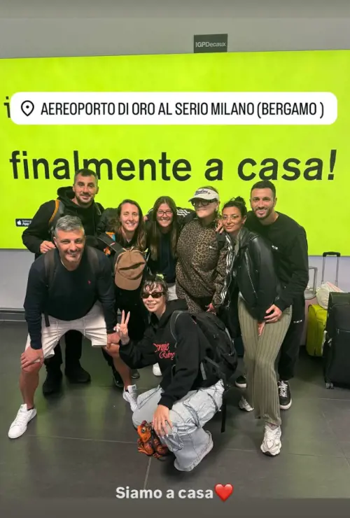 Anche la cantante BigMama tra gli italiani rientrati da Dubai: la prima foto in Italia