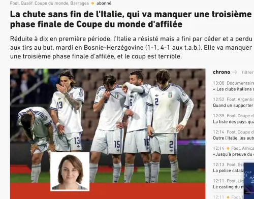 La disfatta azzurra vista dai quotidiani francesi