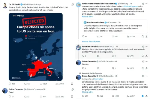 Crosetto cambia pelle sui social: così il ministro ora dà la caccia alle fake news una per una