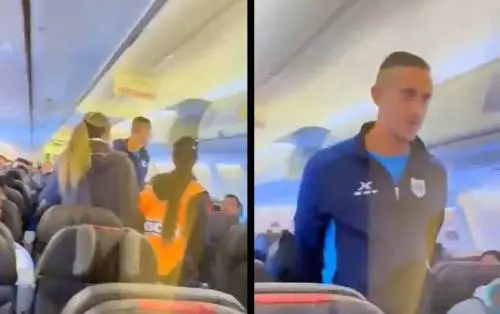 Urla "bomba" prima del decollo in aereo, panico a bordo: calciatore argentino in manette