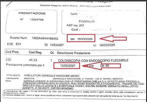 Deve fare una colonscopia d'urgenza ma è costretto ad aspettare un anno: la denuncia di Rete Civica Articolo 32