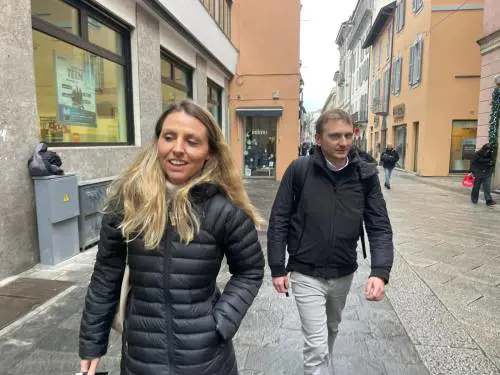 Giada Bocellari con Alberto Stasi all'incidente probatorio