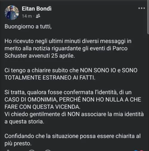 Il quasi omonimo di 28 anni: "Non sono io"