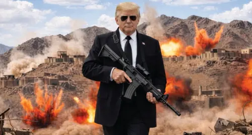 Trump minaccia l'Iran e posta una foto con la mitragliatrice: "Si dia una regolata. Basta con il Signor Gentile"