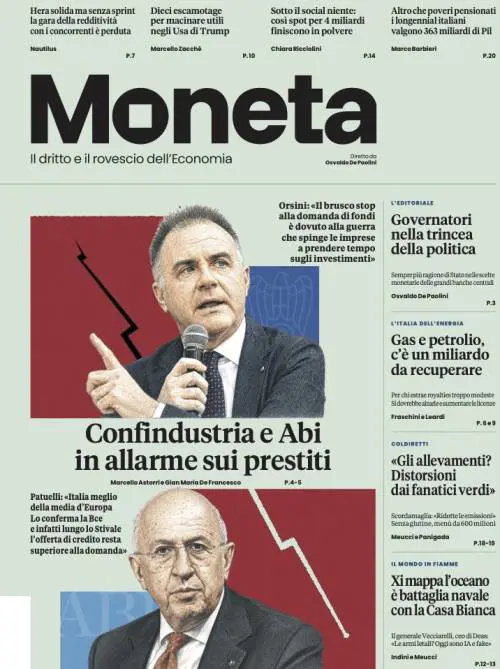 Confindustria e Abi in allarme sui prestiti