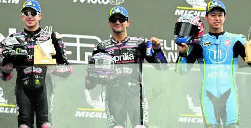 L'Italia conquista la Francia con una tripletta Aprilia