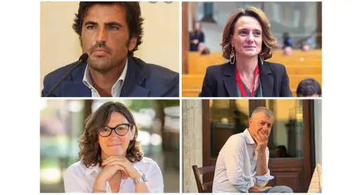 Da sinistra in senso orario Gianluca Cantalamessa, Elena Bonetti, Arturo Scotto e Rosaria Tassinari