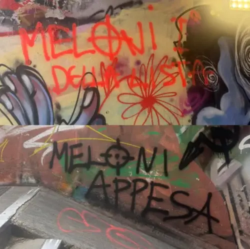 "Meloni appesa, prima della lista": le scritte choc contro la premier nel giorno della Festa della Repubblica