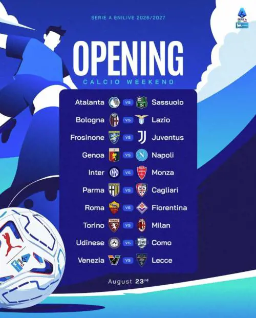 Serie A, ecco il calendario 2026-2027