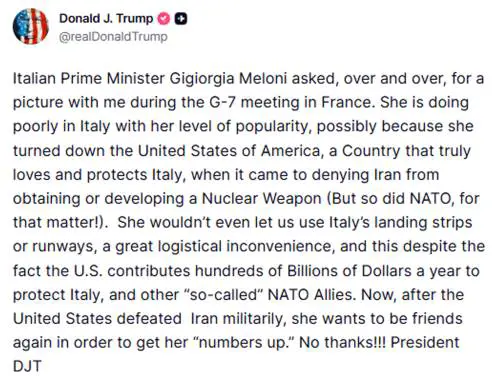 Prima "Giuseppi" adesso "Gigiorgia": Trump sbaglia ancora il nome dei politici italiani