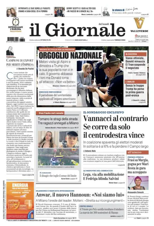Meloni a Gemona: bagno di folla dagli Alpini, sondaggio esclusivo su Vannacci, allarme islamismo 