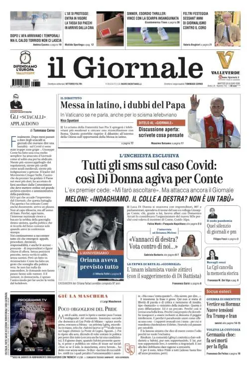 Tutti gli sms sul caso Covid, l’intervista ad Arianna Meloni, il ricordo di Oriana Fallaci