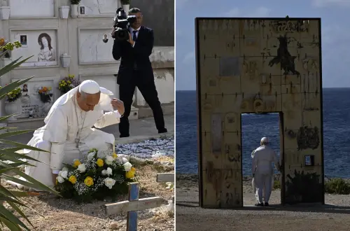 Leone XIV a Lampedusa. La preghiera sulle tombe dei migranti, l'incontro con una famiglia e la messa: "L'Europa chiamata a responsabilità epocale"